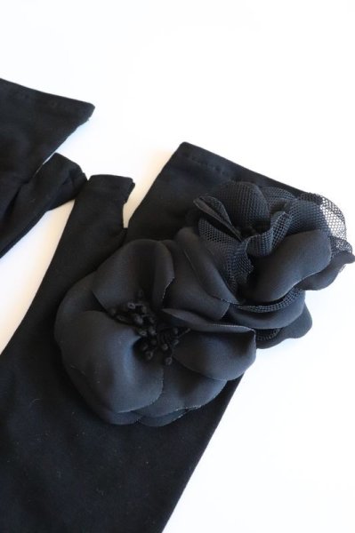 画像6: POTECHINO　アームカバー　☆黒（白花）ロング再入荷☆　　　 (6)