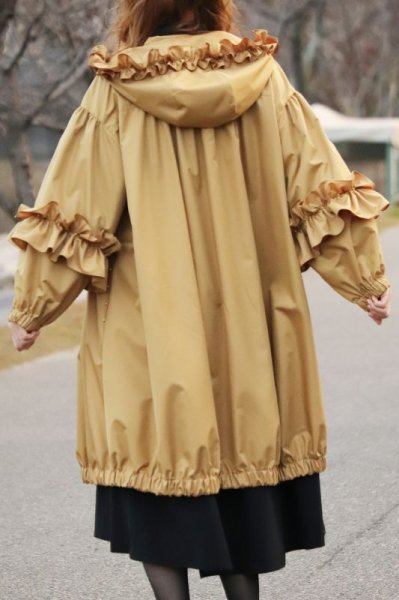 画像5: POTECHINO 　フリルコート☆黒再入荷しました☆ (5)