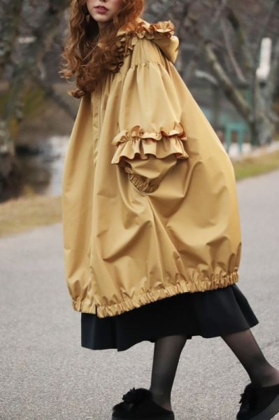 画像4: POTECHINO 　フリルコート☆黒再入荷しました☆ (4)