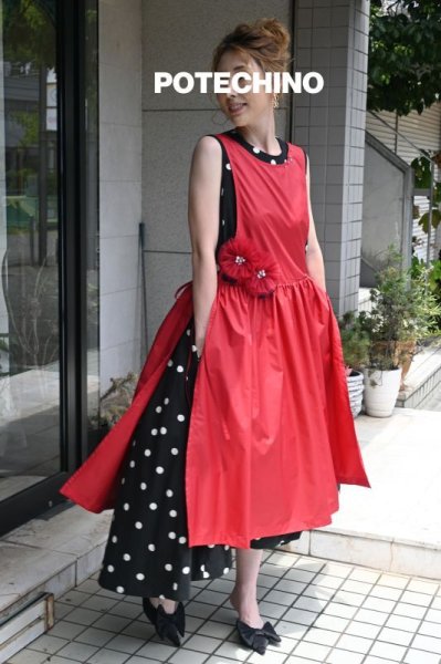 画像7: POTECHINO　ギャザーエプロン☆再入荷☆ (7)