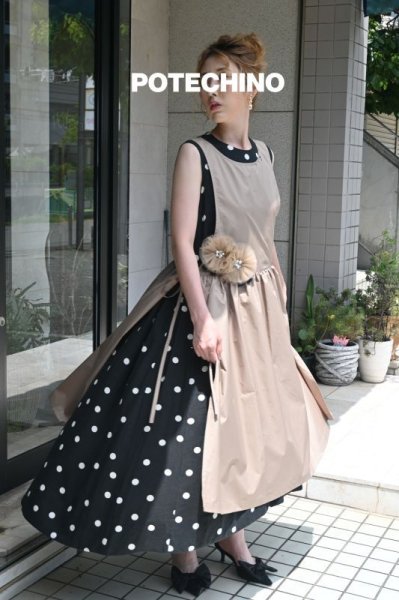 画像6: POTECHINO　ギャザーエプロン☆再入荷☆ (6)