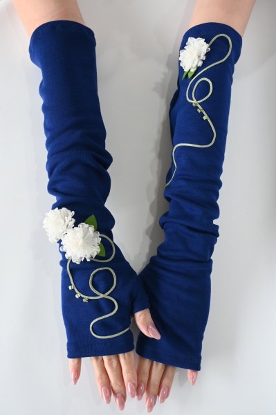 画像2: POTECHINO　アームカバー（ポンポンフラワー）　 (2)