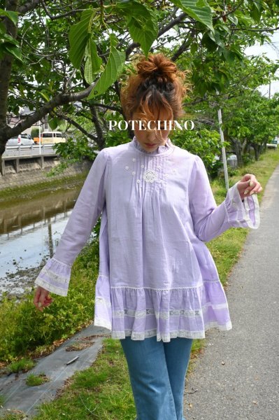画像1: ANLICO　ガーゼブラウス (1)