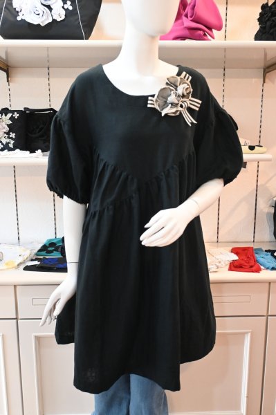 画像1: POTECHINO　チュニックワンピース　☆黒入荷しました☆ (1)