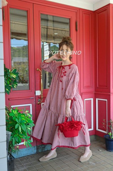 画像1: POTECHINO  ワンピース　チェック ☆再入荷☆ (1)