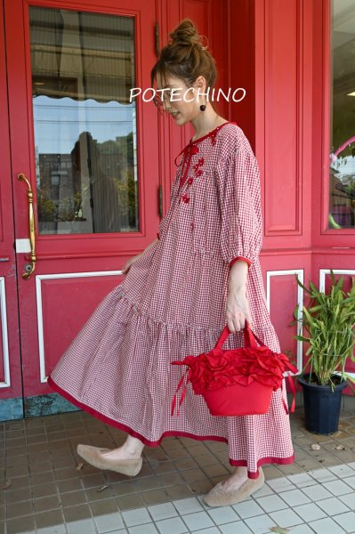 画像2: POTECHINO  ワンピース　チェック ☆再入荷☆ (2)