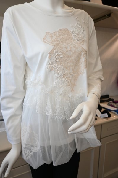 画像2: HISCHRONE チュールフリルカットソー (2)