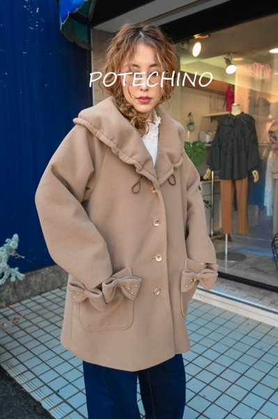 画像3: POTECHINO  リボンコート（縁結び）☆黒入荷しました☆ (3)