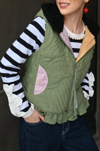 画像1: POTECHINO 　キルトベスト (1)