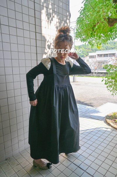 画像1: POTECHINO　タフタジャンパースカート (1)