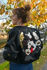 POTECHINO コートフラワー刺繍付き スカラー ScoLar 花刺繍中綿コート （ブラック） -ファッション通販