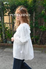 美品　さえら　POTECHINO ギンガム　お花飾可愛い　ふわふわチュニック さえらブランド「ポテチーノ」「トリックトラック」のジャケット