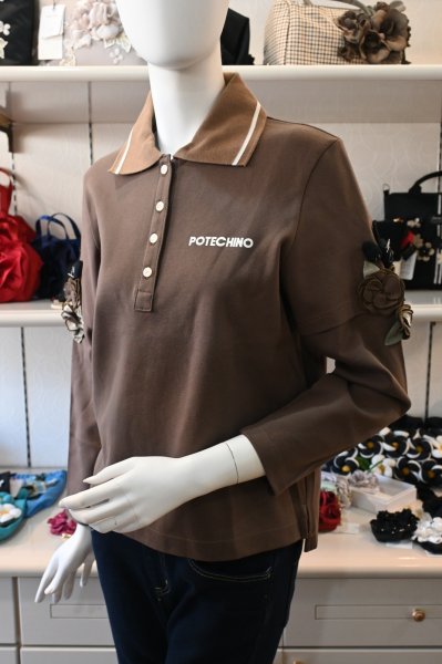 画像2: POTECHINO　ポロシャツ☆ブラウン入荷しました☆ (2)