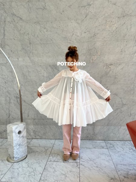 画像1: POTECHINO　チュニックブラウス (1)