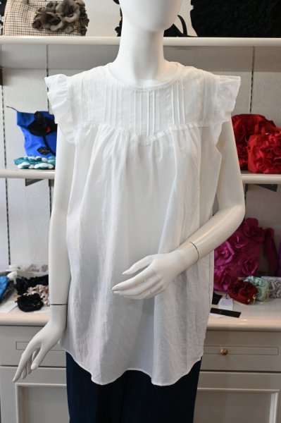 画像1: HISCHRONE　フリルスリーブブラウス　 (1)