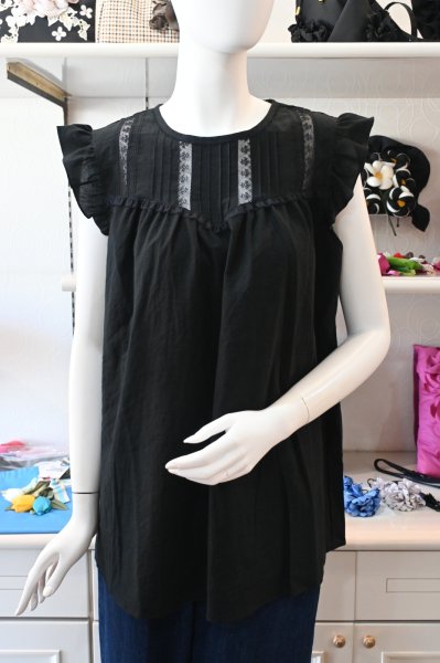 画像2: HISCHRONE　フリルスリーブブラウス　 (2)