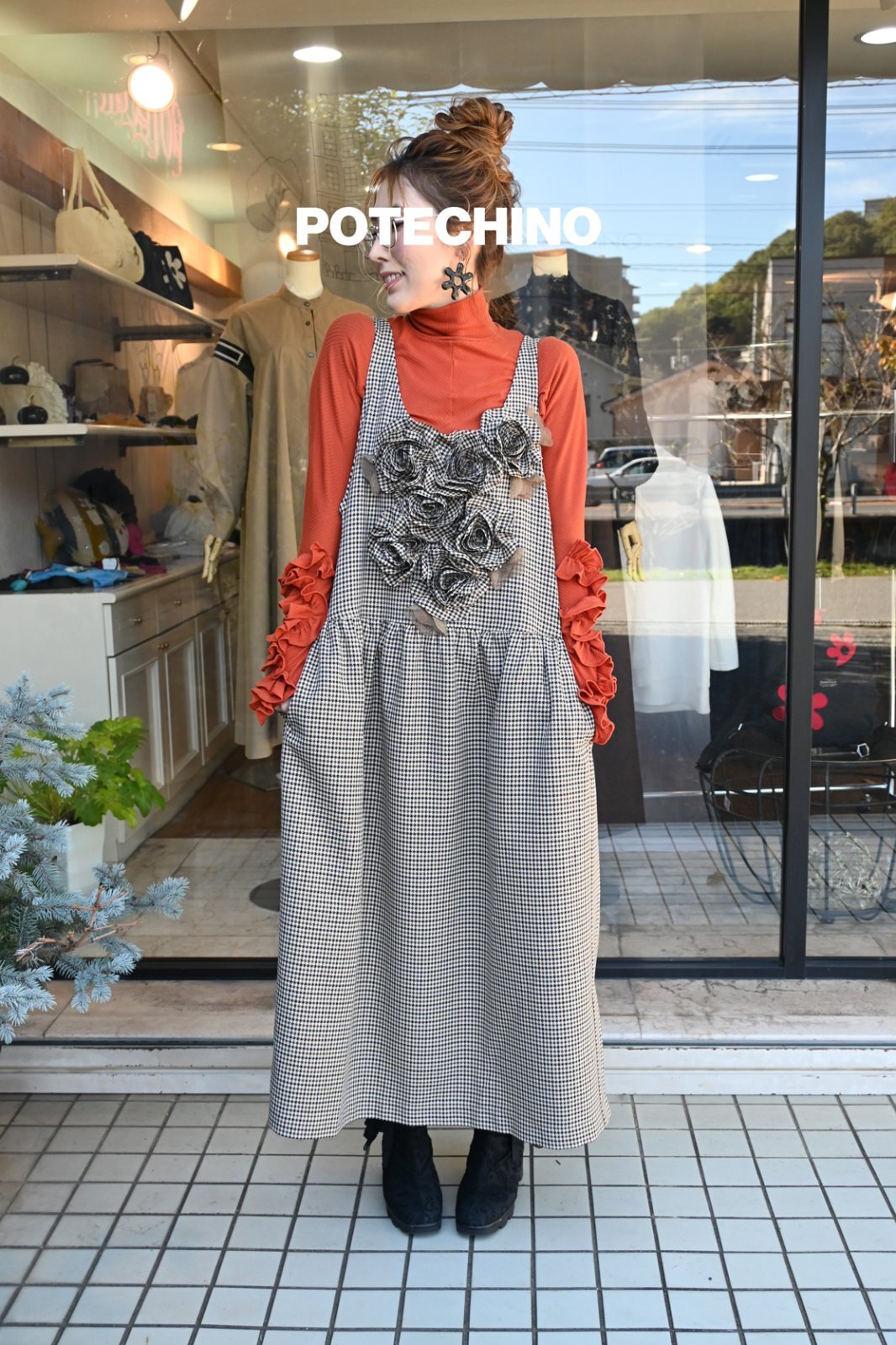 ポテチーノ エプロン ジャンパースカート さえら 未使用 さえら